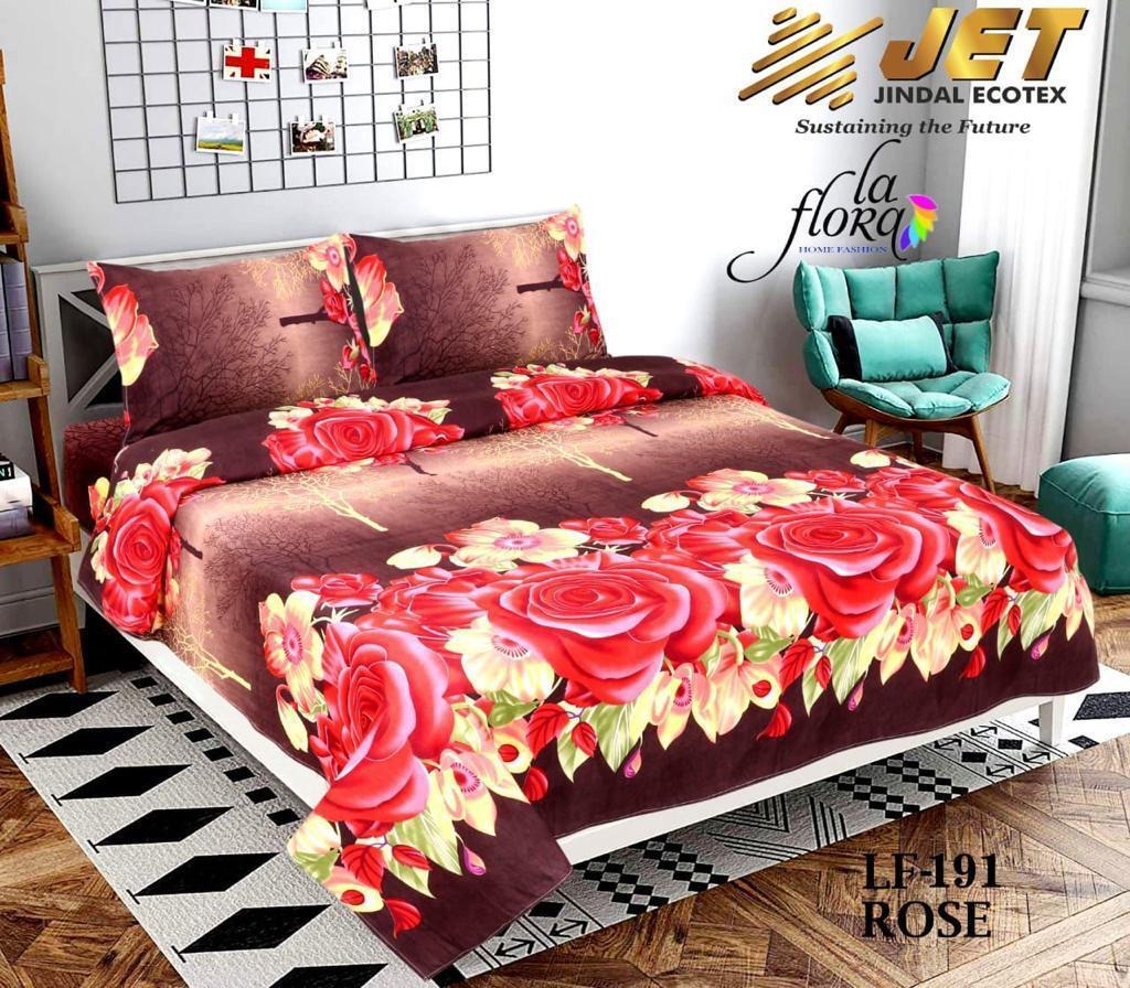 Microfiber Printed Floral Double Bedsheet,
