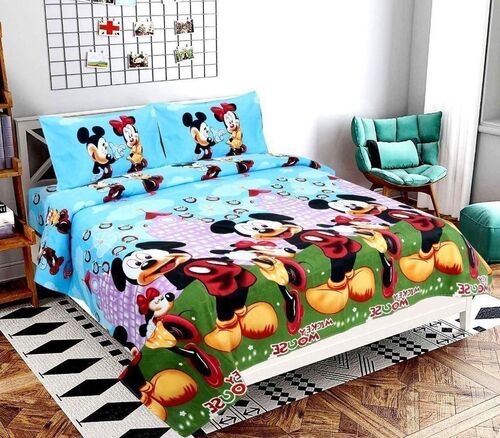 Microfiber Double Bedsheet With 2PIllow Cover