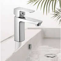 Single Lever Basin Mixer - Brass Material, Various Sizes Available, Silver Color, Glossy Finish - Easy Installation For Residential & Commercial Use