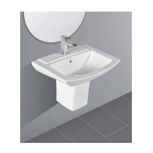 White Nova Half Pedestal Wash Basin