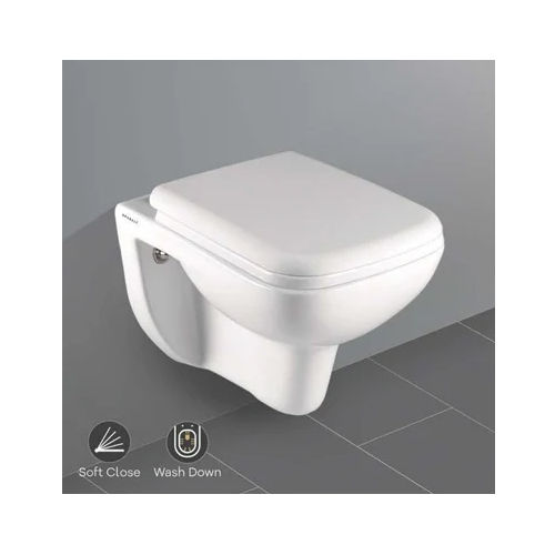 White Vitro Ceramic Wall Mounted Toilet Seat