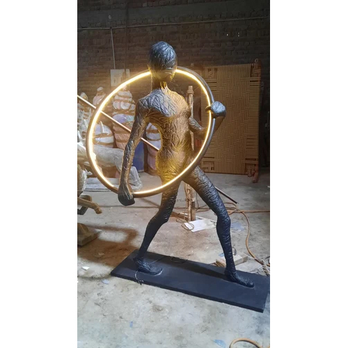 FRP Glass Modren Man Lamp Statue