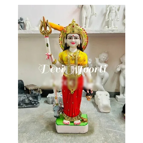 Multicolor Standing Marble Karni Mata Statue