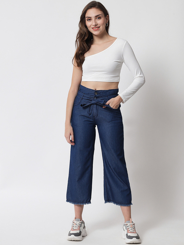 M Moddy 565Hw Flared Regular Fit Women Dark Blue Jeans - Feature: Washable