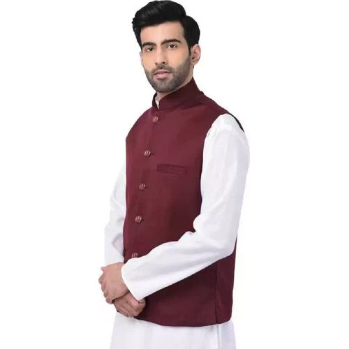 Mens Maroon Nehru Jacket