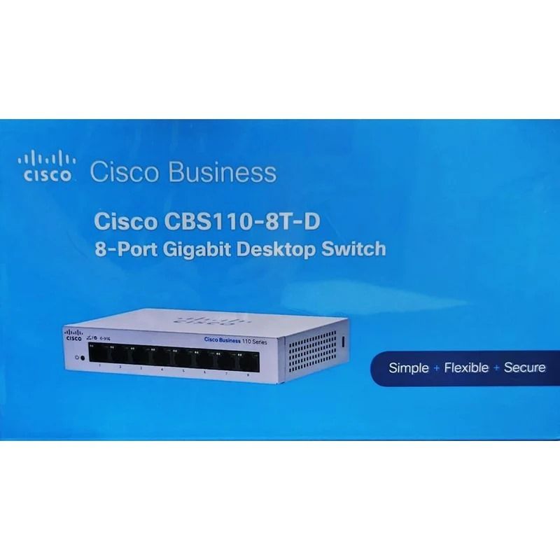 CBS110-8T-D-IN  Cisco Business CBS110-8T-D Unmanaged Switch | 8 Port GE | Desktop | Ext PS | Limited Lifetime Protection