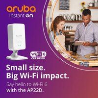 S1T35A Aruba Instant On AP22D (RW1) 2x2 Wi Fi 6 Desk/Wall Access Point