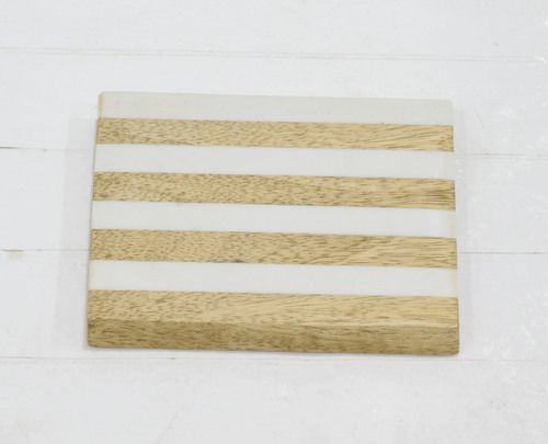 Acacia wooden Square Coaster With Lines