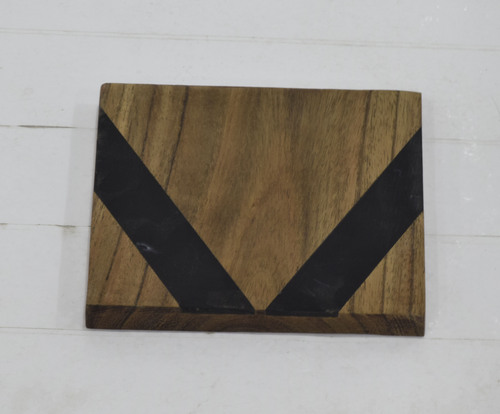 New Look Mango Wooden Round Coaster - Color: Brown And Black