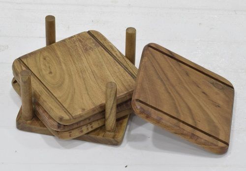 Wooden Coasters Set With 4 Legs