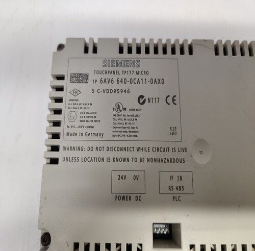 SIEMENS 6AV6 640-0CA11-0AX0 TOUCH PANEL TP177 MICRO