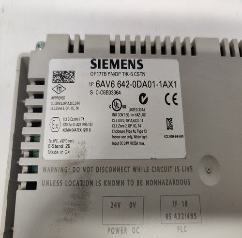 SIEMENS 6AV6 642-0DA01-1AX1 OP177B PN/DP T/K-6 CSTN