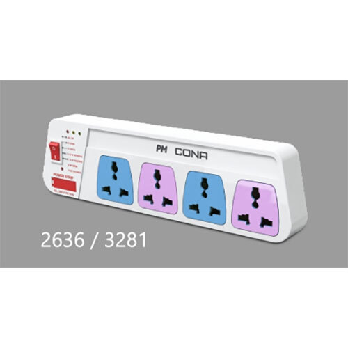 Color 4x1 Power Strip 6A