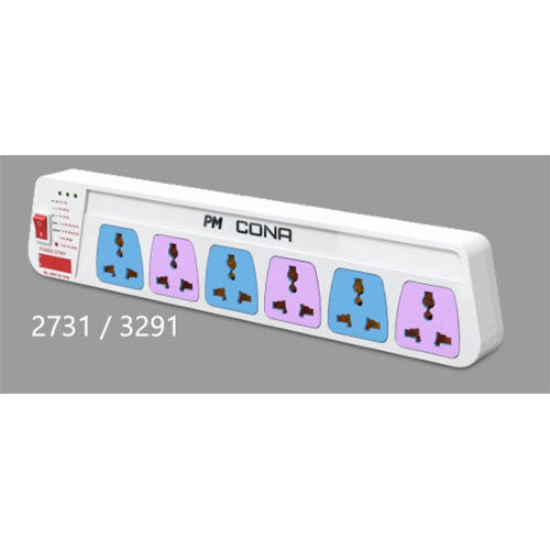 Color 6x1 Power Strip 6a