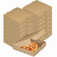 Pizza Box Kraft Brown Small - Corrugated Cardboard, 8x8x1.5 Size, Square Shape | Easy Customization, Durable, Environmentally Friendly