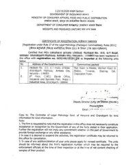 LMPC Certificate For Import (Legal Metrology Packaged Commodities)