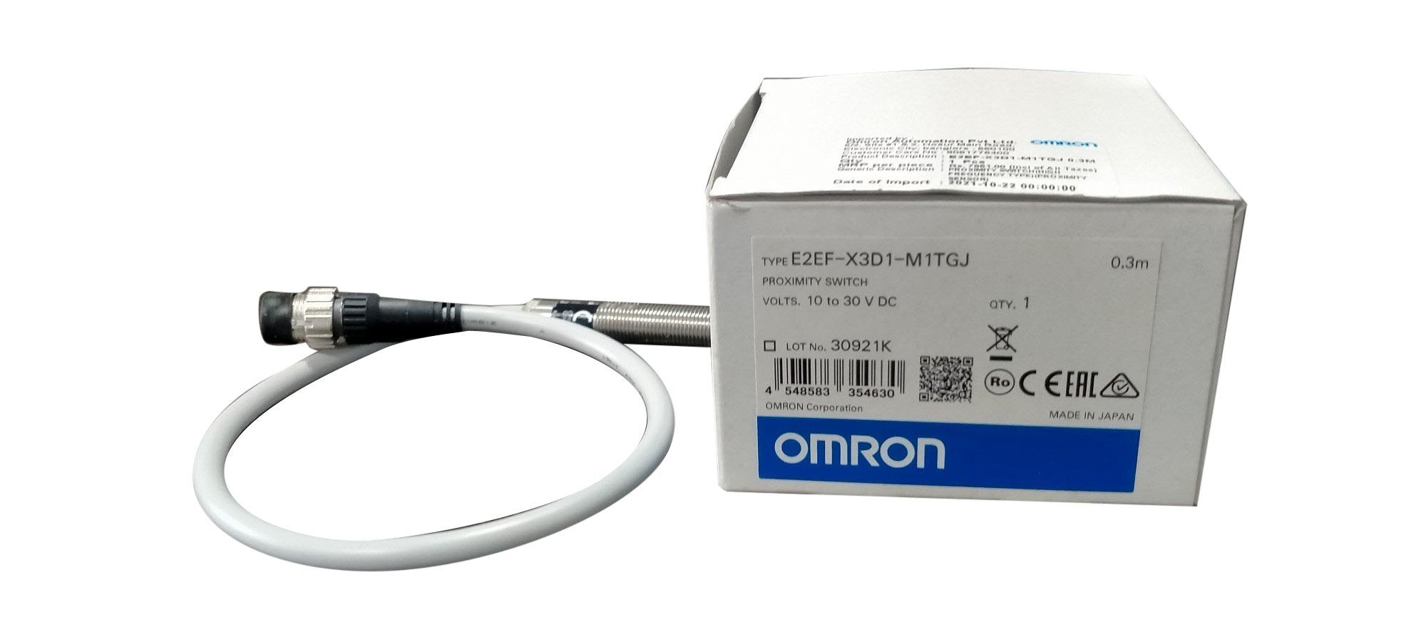 E2EF-X3D1-M1TGJ 0.3M Omron Metal Head Proximity Sensor