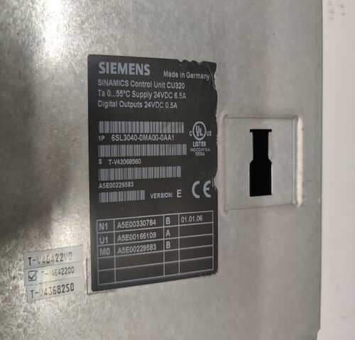 SIEMENS 6SL3040-0MA00-0AA1 CONTROL UNIT