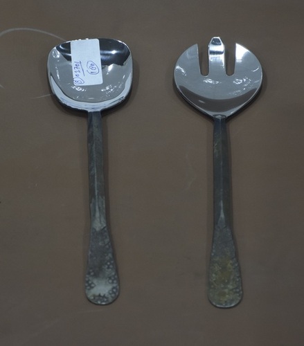 Set of 2 Metal Shiny Cutlery