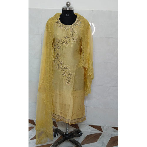 Indian Ladies Golden Three Pieces Suits