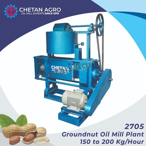 Groundnut Mini Oil Mill Plant Chetan Agro Mini Oil Expeller Capacity 150-200kg/hour