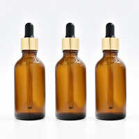 Amber Glass Dropper Bottle With 18mm Golden Sleeve, Black Teat Wiper Plug And Tube - Color: As Per Requirement