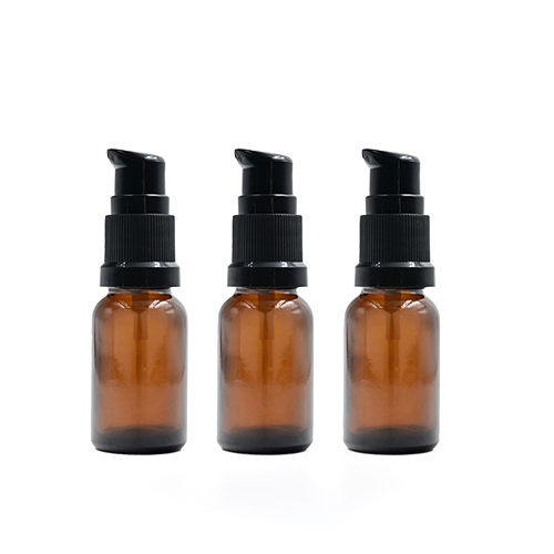 Amber Glass Bottle With 18mm Serum Pump