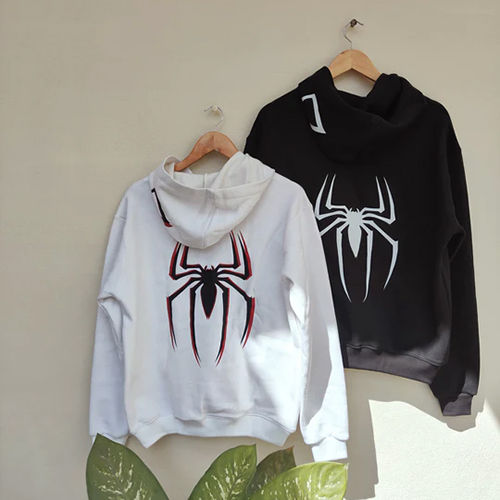 White Black SpiderMan Couple Hoodie