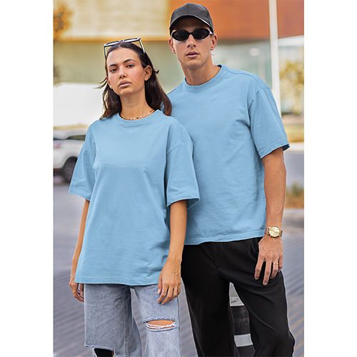 Different Available Sky Blue Regular Couple T-Shirt Set