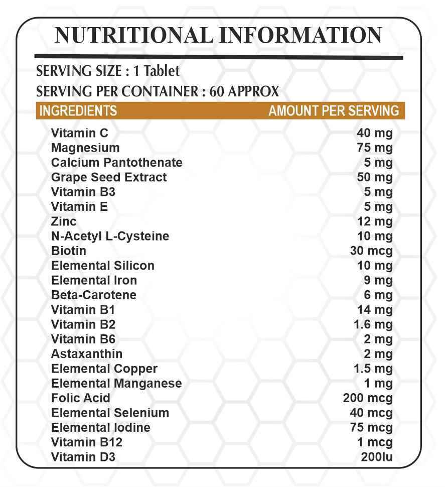 Vitamin C with beta Carotene Tablet For HAIR CARE