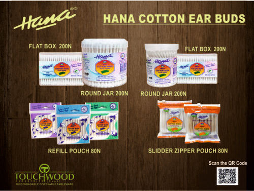 HANA COTTON EARBUDS WITH COMPOSTABLE STICKS