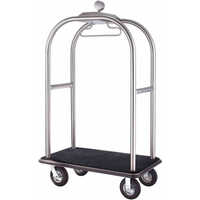 Eston Maharaja Luggage Cart - Stainless Steel, 1050l X 610w X 1900h Mm, Silver | Ideal For Hotel Luggage Handling With 4 Smooth Rolling Wheels