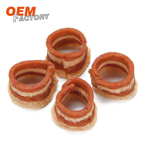 Chicken with Cod Bacon Roll OEM Dry Dog Treats OEM Dog Treats Manufacturer