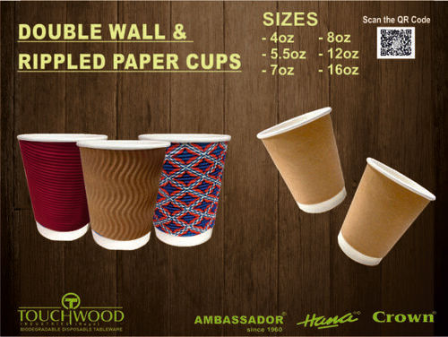 Paper Cups Rippled Doublewall Singlewall - Color: Multicolor