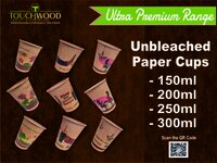 Unbleached Paper Cups - Color: White