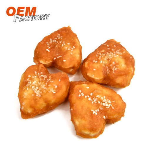 Heart Shaped Rawhide Wrapped By Chicken With Sesame Best Dog Treats Brands Supplier Oem Dog Snacks Factory