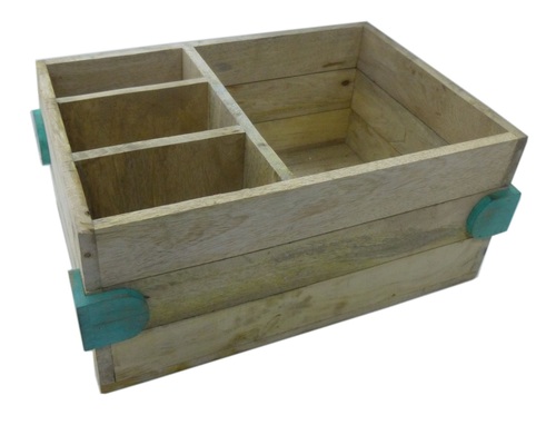 35 Cm Wooden Cutlery Holder - Color: Brown