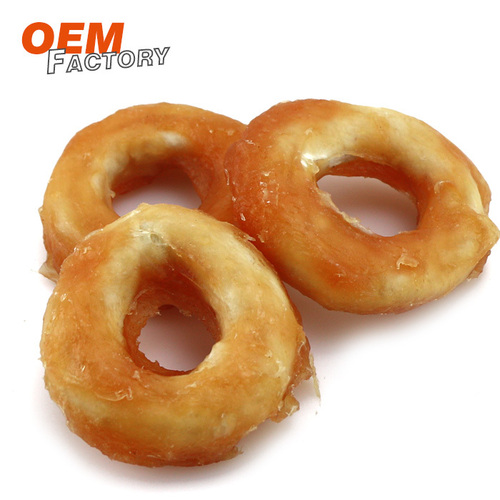 Foaming Rawhide Ring Wrapped by Chicken High Protein Dog Treats Factory OEM Dog Snacks Supplier