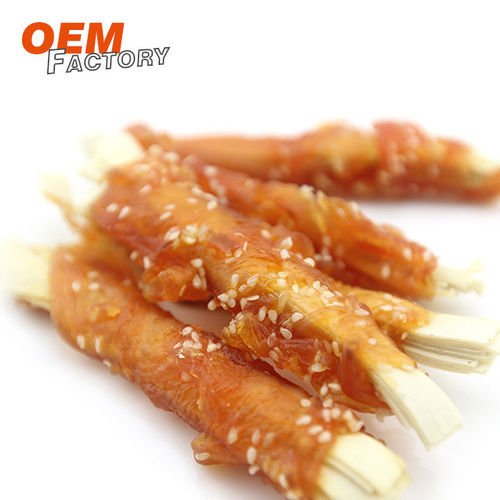 Cod Slice Twined by Chicken with Sesame Good Dog Snacks Suppliers Wholesale Healthiest Dog Treats