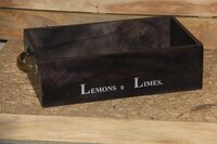 46 Cm Wooden Rectangular Cutlery - Color: Black