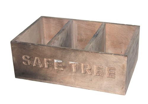 Wooden Cutlery Tray With 3 Partition