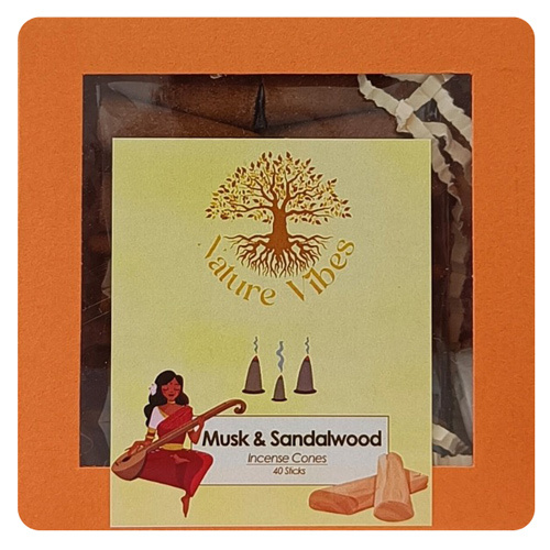 40 Sticks Musk And Sandalwood Incense Cones