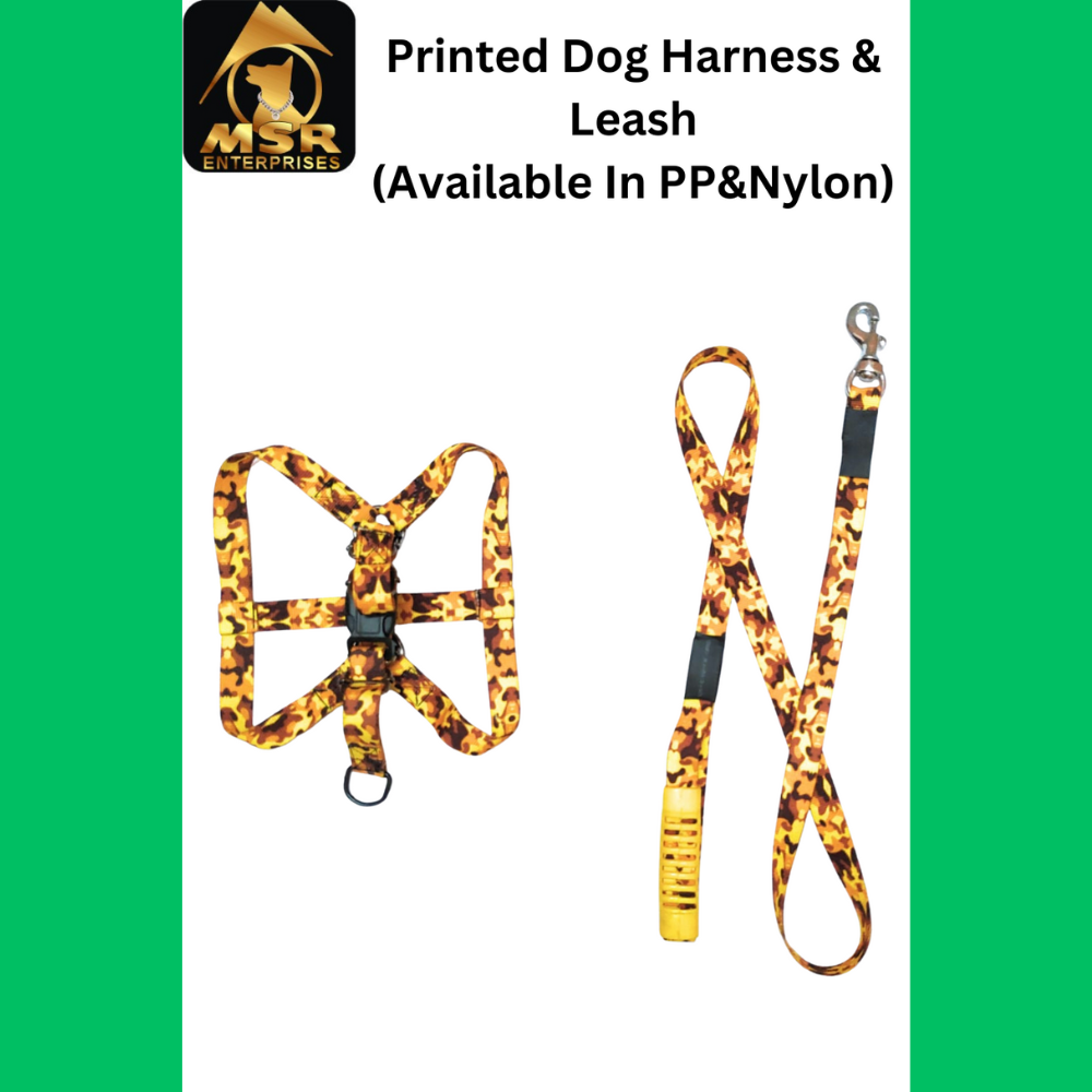 Single Printed / Double Printed Dog Harness And Leash Set