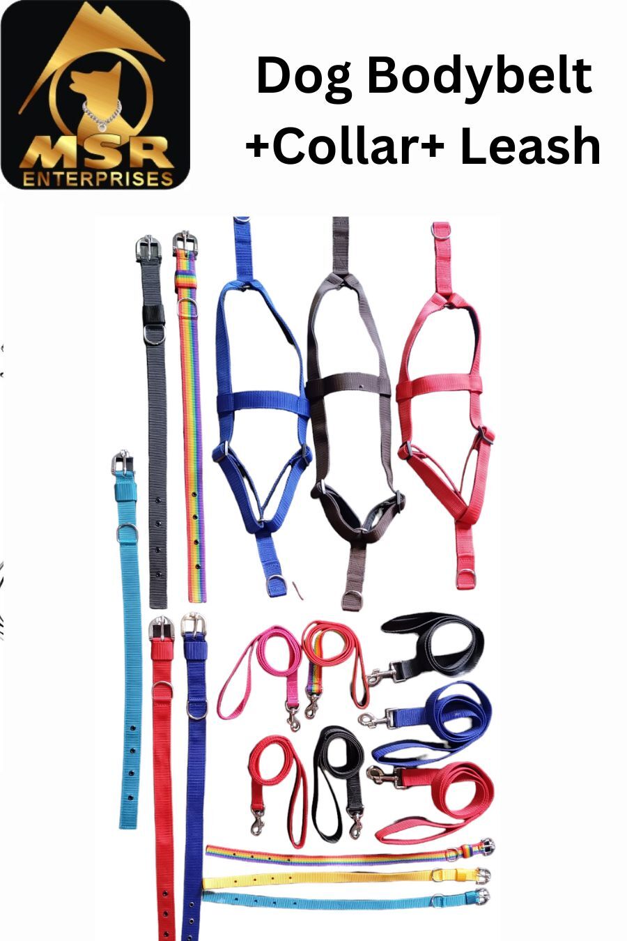 Dog Leash /collar/Harness Bodaybelt Set