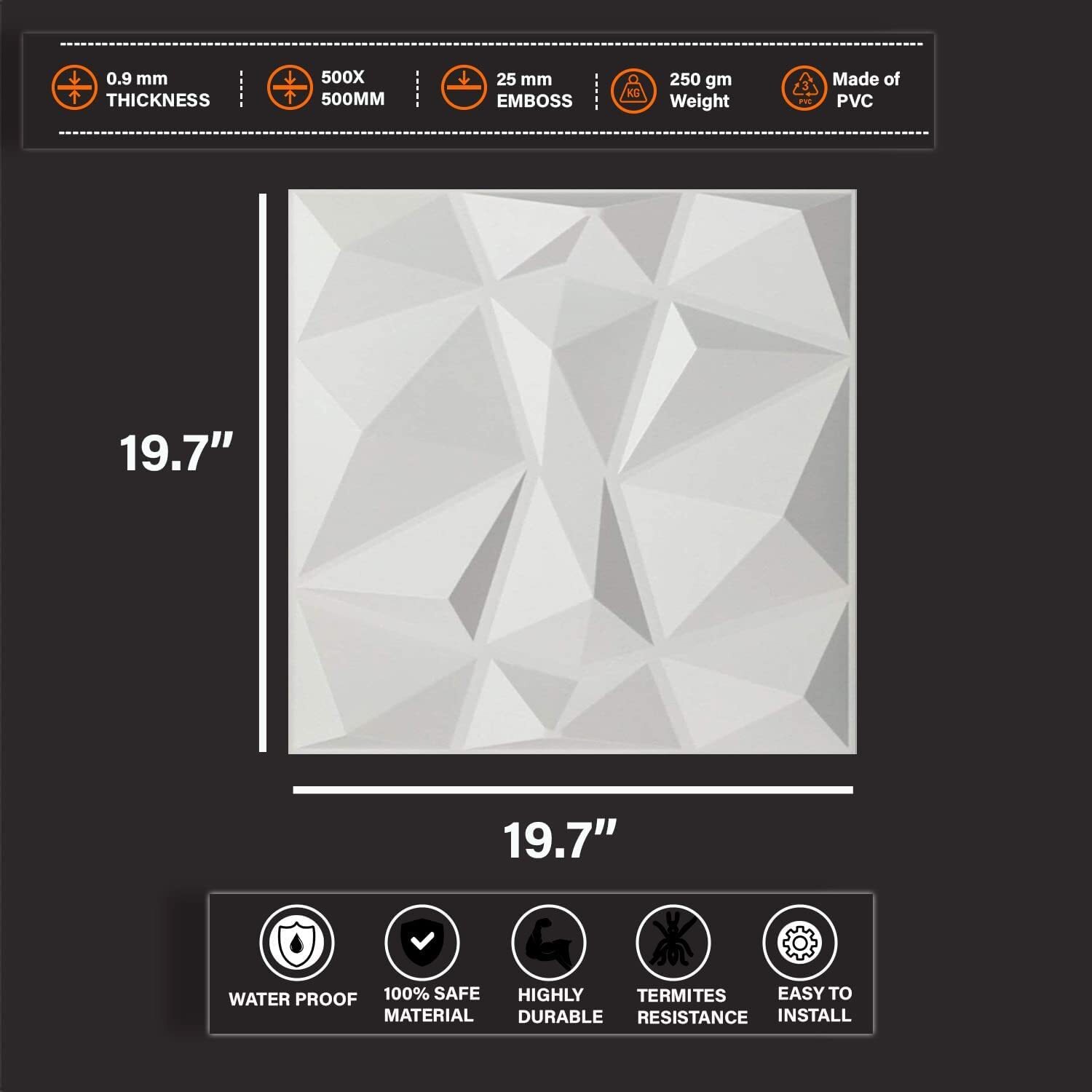 ZIGZAG WHITE PVC PANEL