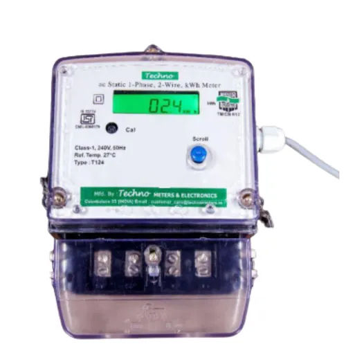 Plastic / Metal Techno Rs 232 Port Energy Meter 1 Phase