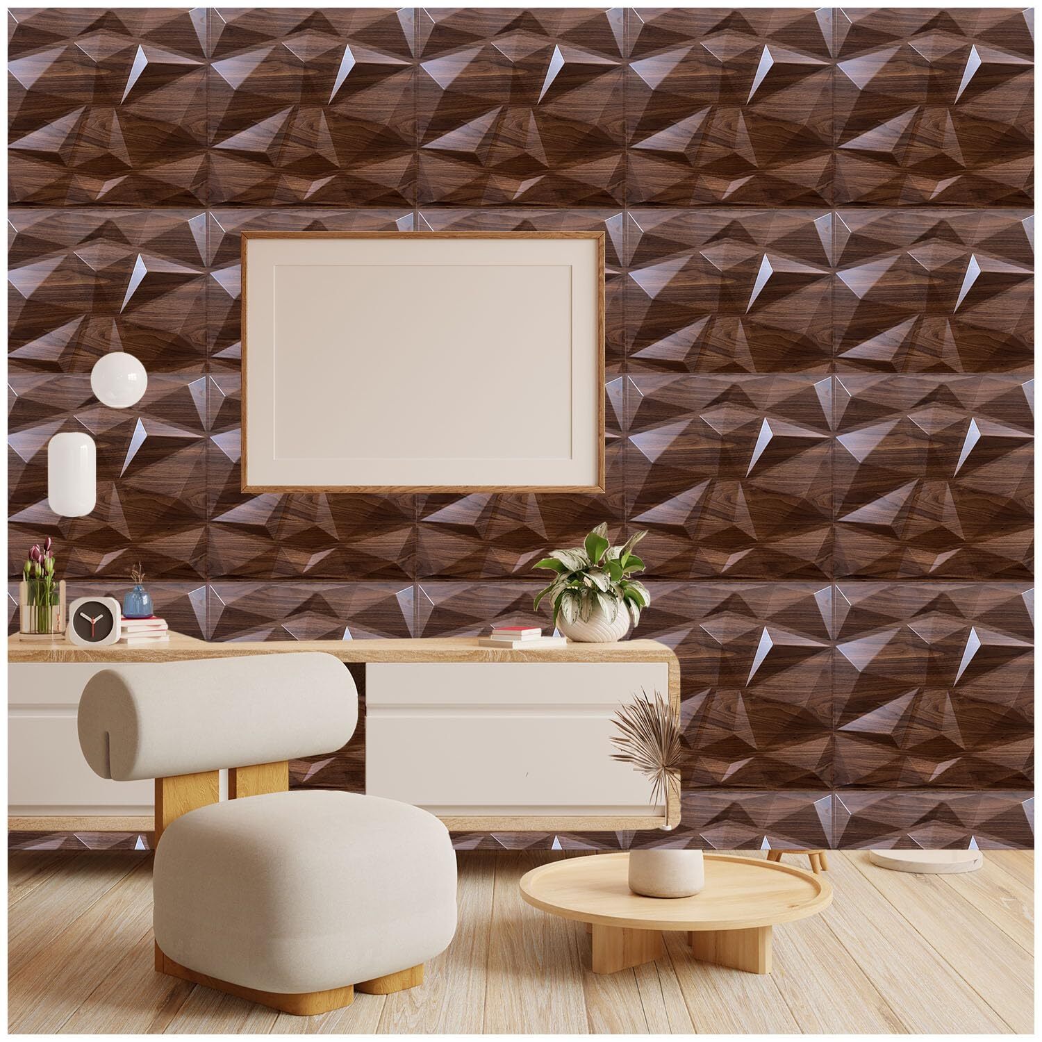 ZIGZAG WOODEN DARK PVC PANEL