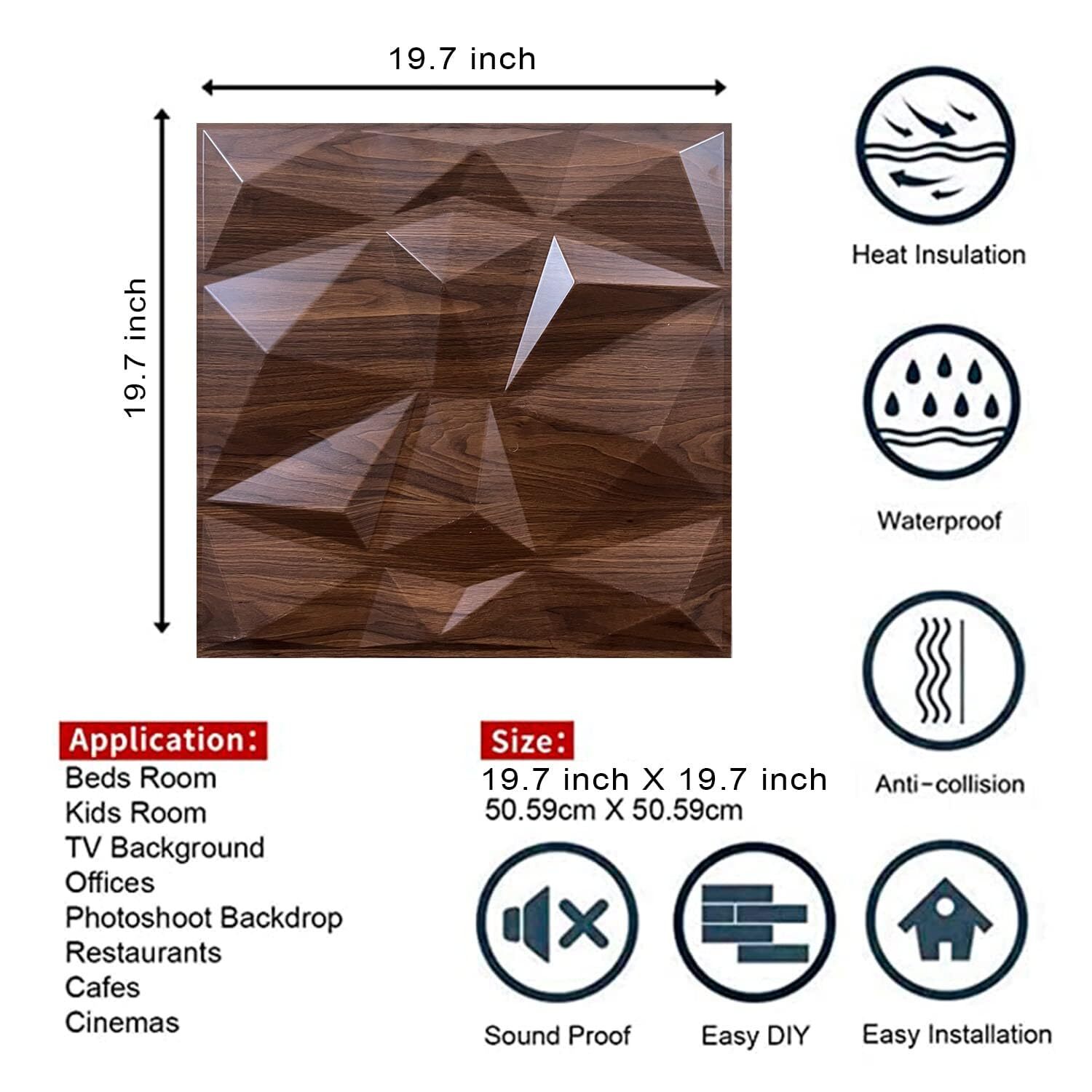 ZIGZAG WOODEN DARK PVC PANEL