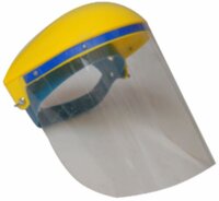 Face Shield - Polycarbonate, Adjustable Flip-Up Shield for Full Face Protection, Yellow, Durable Headgear Ring for Grinding & Chemical Splash Safety | ANSI Z87.1 Compliant