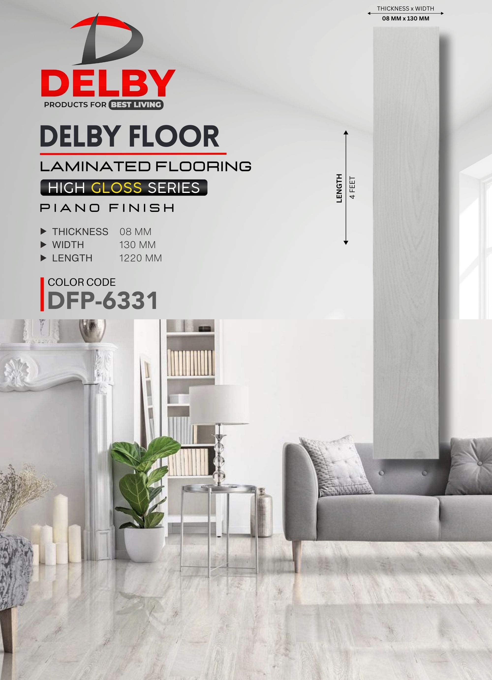 Delby's High Gloss & Piano Finish Laminate Flooring